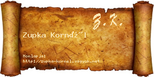 Zupka Kornél névjegykártya