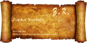 Zupka Kornél névjegykártya